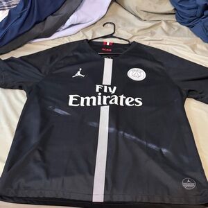 Jordan Black Soccer Jersey with White Accents